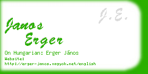 janos erger business card