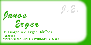 janos erger business card